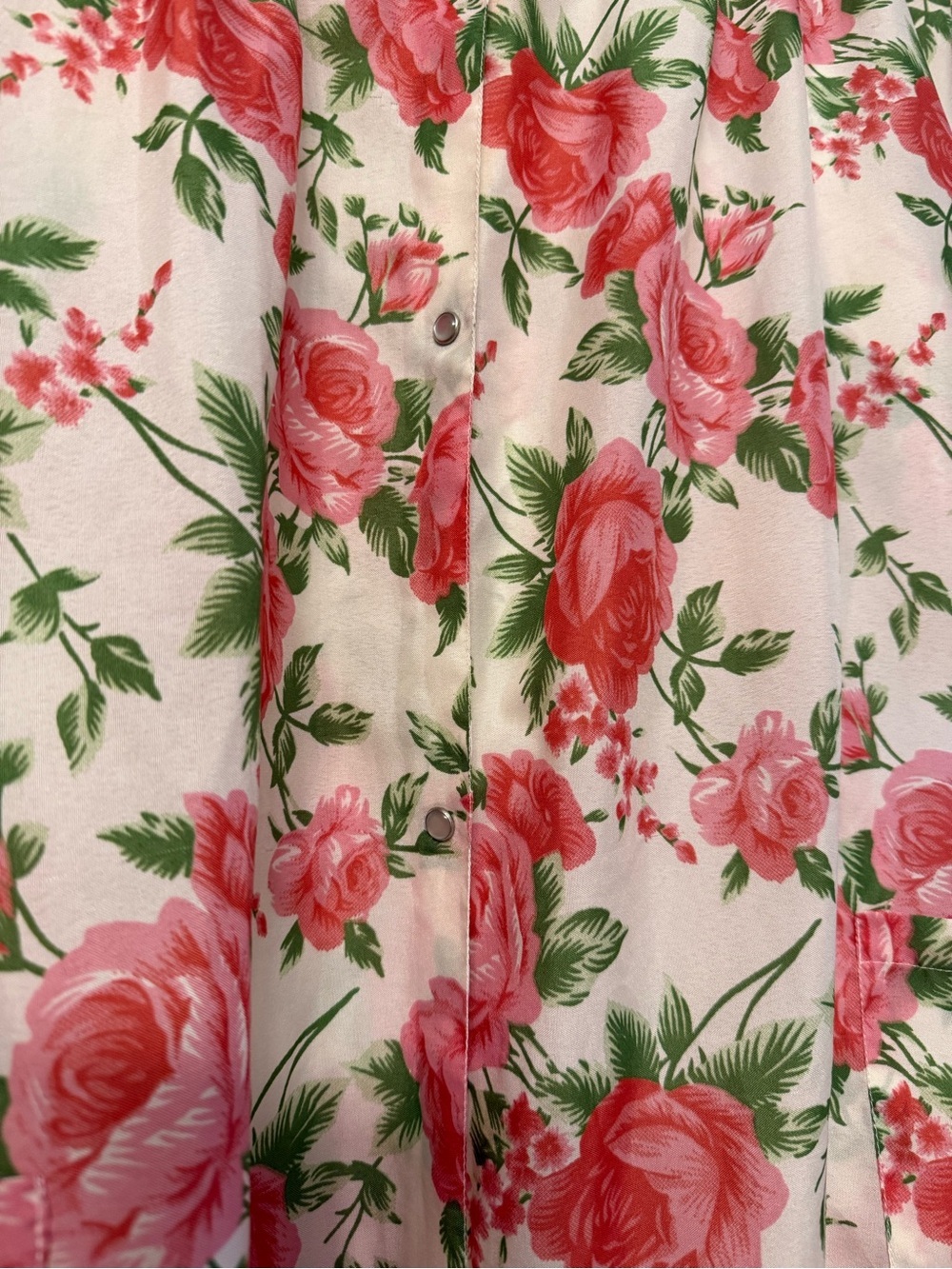 Vintage Check Me First Floral House Dress Size M Pink Rose Granny Chic Pristine - Picture 4 of 7